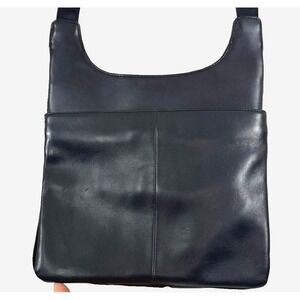 Retro Y2K Nine West Black Leather Crossbody Bag Small Adjustable Strap Purse 90s